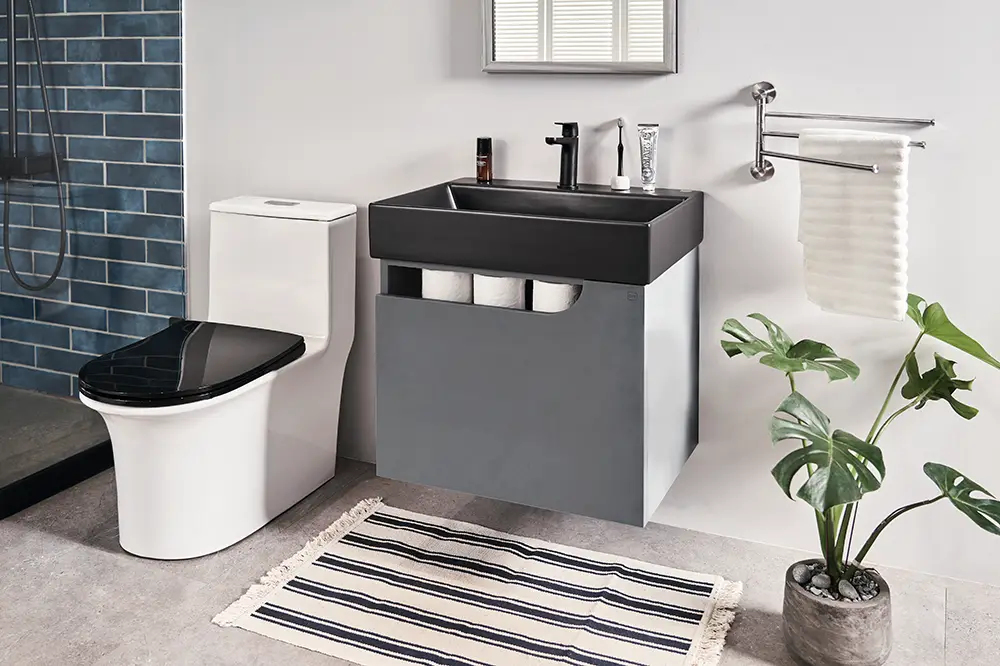 檯面式臉盆盆櫃組L6480S+H80-6B F9090 - OVOtoilet 京典衛浴｜新世代
